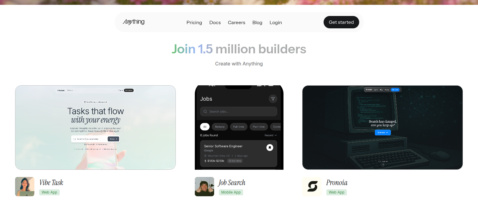 Anything (createanything.com) screenshot 2